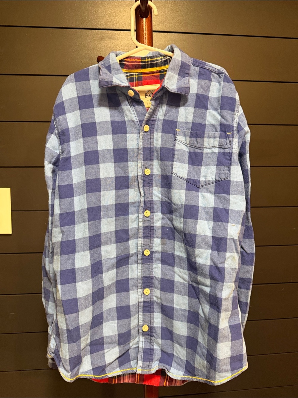Men's Light & Dark Blue Plaid Button-Down Shirt